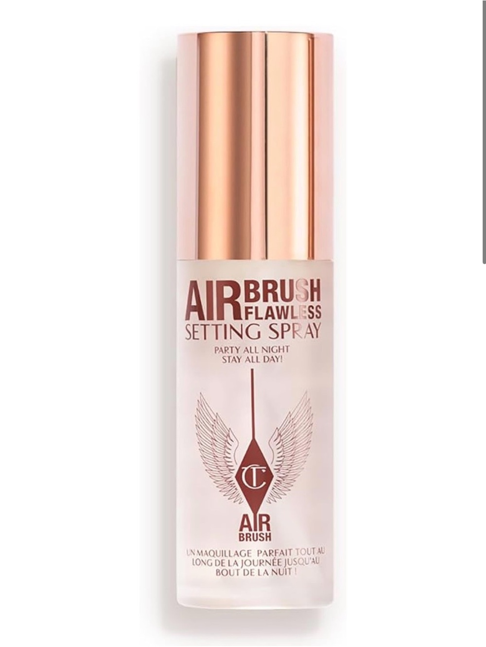 Charlotte Tilbury Airbrush Flawless Setting Spray in rose gold and cream